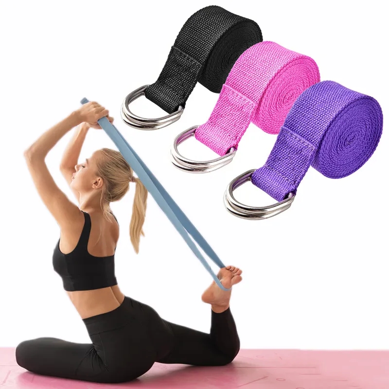 Pilates Yoga Ring Exercises - Tali Yoga latihan katun 183*3.8cm sabuk