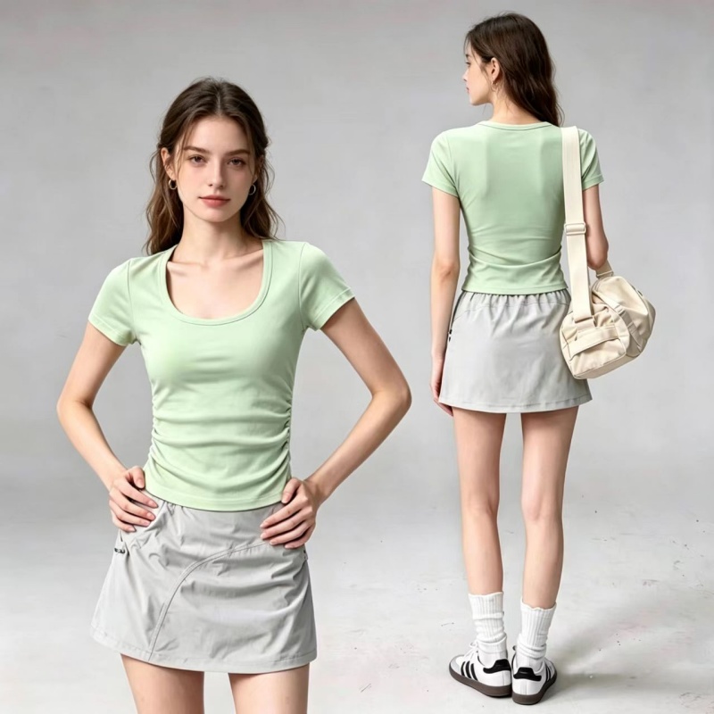 Pilates Yoga And Gym - Kaos Olahraga Wanita Lengan Pendek Musim