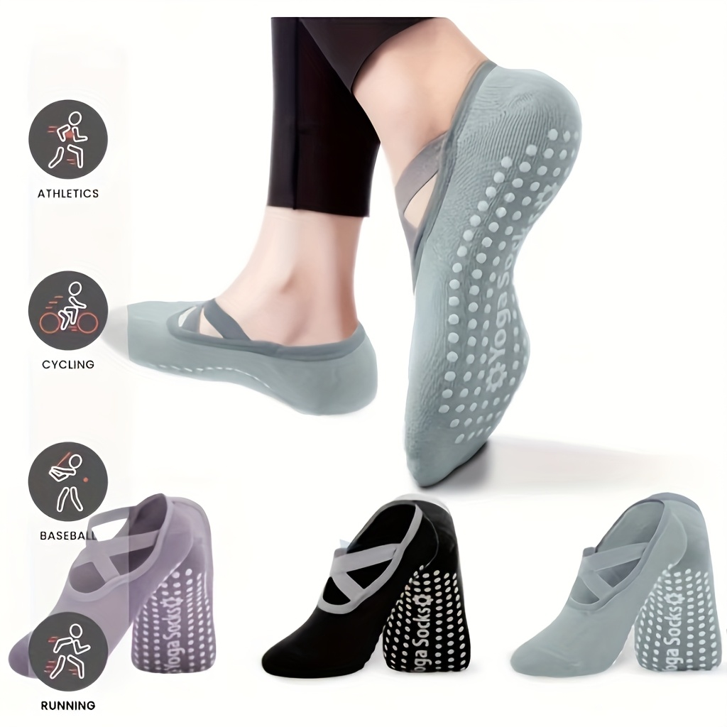Pilates Yoga Classes - 3 Pasang Kaus Kaki Yoga Warna-warni,