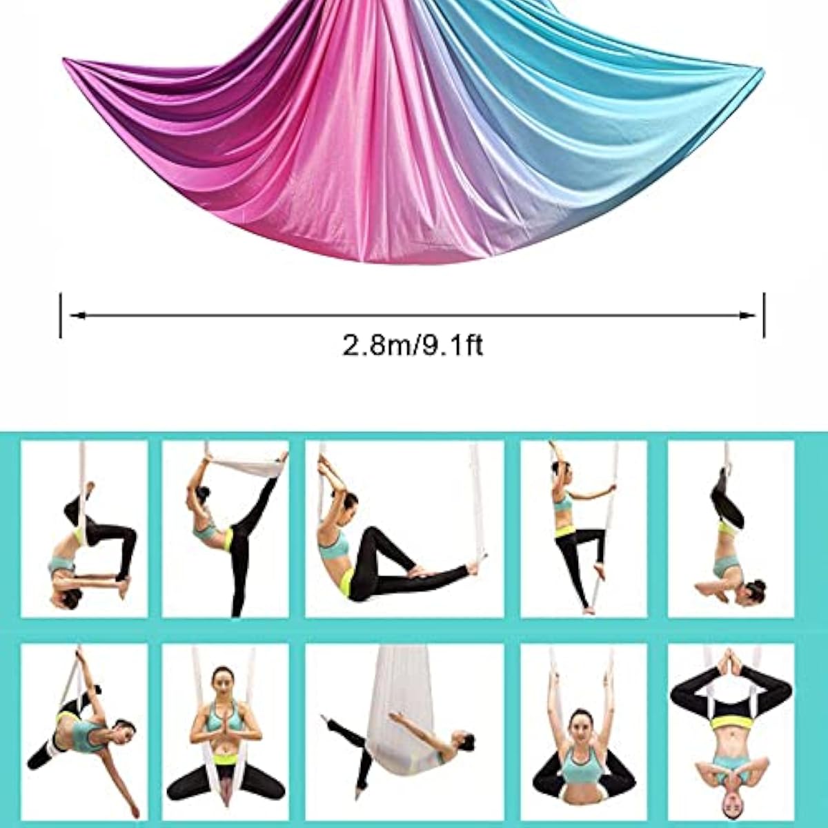 Hammock Yoga Udara 5M x 2.8M W - Pilates Yoga Aerial ulasan dan harga